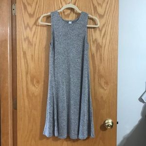 Marled gray sleeveless swing dress